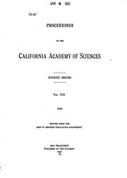 Cover of Proceedings of the California Academy of Sciences by California Academy of Sciences.