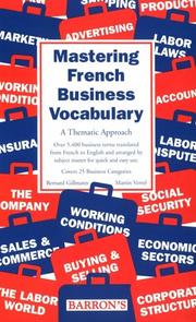 Front cover of Mastering French business vocabulary by Bernard Gillmann