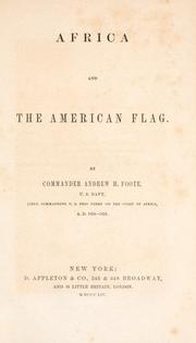 Front cover of Africa and the American flag by Andrew Hull Foote