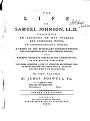 Front cover of The Life of Samuel Johnson, LL.D.: Comprehending an Account of His Studies .. by James Boswell