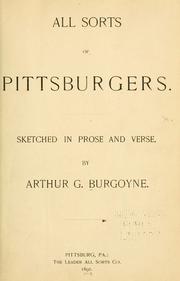 Front cover of All sorts of Pittsburgers by Arthur Gordon Burgoyne