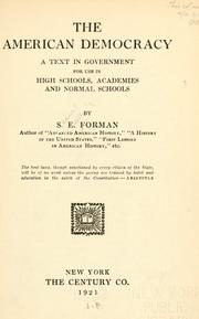 Cover of The American democracy by S. E. Forman