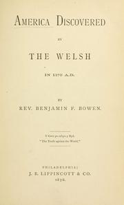 Front cover of America discovered by the Welsh in 1170 A.D by Benjamin Franklin Bowen