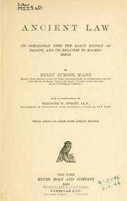 Cover of Ancient law by Mane, Henry Sumner Sir