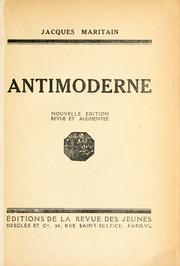 Cover of Antimoderne by Jacques Maritain