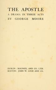 Cover of The apostle by George Moore