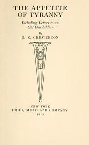 Front cover of The appetite of tyranny by Gilbert Keith Chesterton