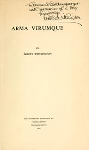 Cover of Arma virumque by Robert Withington