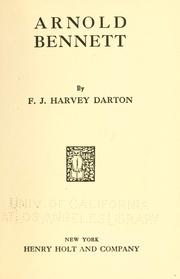Cover of Arnold Bennett by Darton, F. J. Harvey