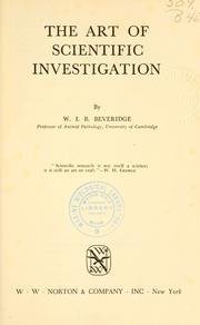 Cover of The art of scientific investigation by W. I. B. Beveridge