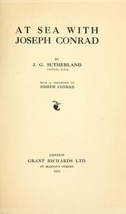 Cover of At sea with Joseph Conrad by Sutherland, J. G.