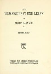 Front cover of Aus Wissenschaft und Leben by Adolf von Harnack