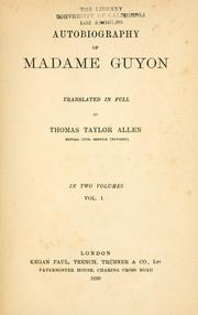 Cover of Autobiography of Madame Guyon by Jeanne Marie Bouvier de La Motte Guyon