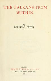 Cover of The Balkans from within by Reginald Wyon