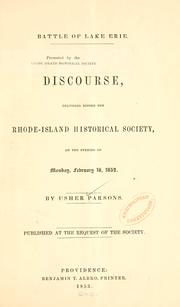 Front cover of Battle of Lake Erie by Usher Parsons