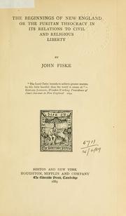 Front cover of The beginnings of New England by John Fiske