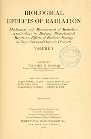 Front cover of Biological effects of radiation by Benjamin M. Duggar