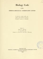 Cover of Biology code of the Chemical-Biological Coordination Center.. by National Research Council (U.S.). Chemical-Biological Coordination Center.