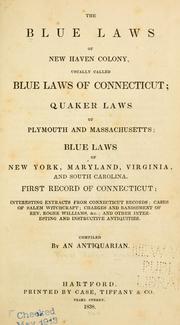 Front cover of The Blue laws of New Haven colony by R. R. Hinman