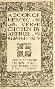 Front cover of A book of heroic verse by Arthur Burrell