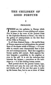Cover of The Children of Good Fortune: An Essay in Morals by Charles Hanford Henderson