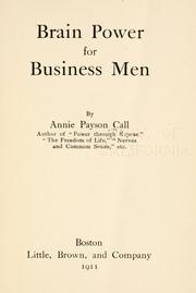 Cover of Brain power for business men by Annie Payson Call