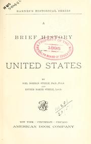 Front cover of A brief history of the United States by Joel Dorman Steele