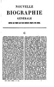Cover of Nouvelle biographie générale depuis les temps les plus reculés jusqu'à nos .. by Jean Chrétien Ferdinand Hoefer