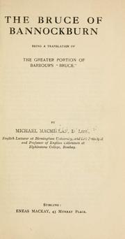Front cover of The Bruce of Bannockburn by Barbour, John