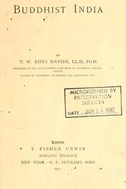 Front cover of Buddhist India by Thomas William Rhys Davids