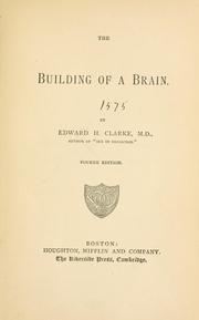 Front cover of The building of a brain by Edward Hammond Clarke