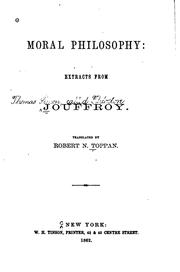 Cover of Moral philosophy by Théodore Simon Jouffroy