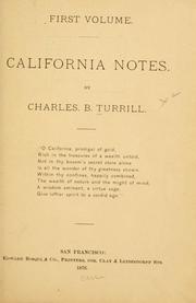 Cover of California notes by Charles B. Turrill