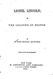 Cover of Lionel Lincoln by James Fenimore Cooper
