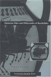 Front cover of Epinician odes and dithyrambs of Bacchylides by Bacchylides
