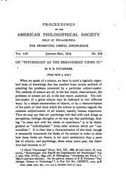 Cover of Proceedings of the American Philosophical Society Held at Philadelphia for .. by American Philosophical Society