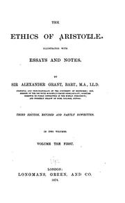 Front cover of The Ethics of Aristotle: Illustrated with Essays and Notes by Aristotle