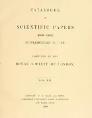 Cover of Catalogue of scientific papers, 1800-1900 by Royal Society (Great Britain)