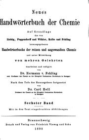 Front cover of Neues Handwörterbuch der Chemie by Unknown