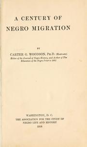 Cover of A century of Negro migration by Carter Godwin Woodson