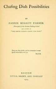 Front cover of Chafing dish possibilities by Fannie Merritt Farmer