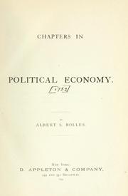 Cover of Chapters in political economy by Bolles, Albert Sidney