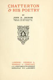 Cover of Chatterton & his poetry by John Henry Ingram