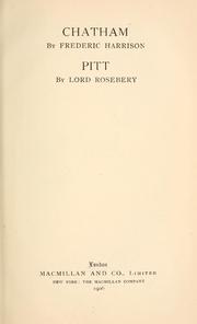 Cover of Chatham by Frederic Harrison