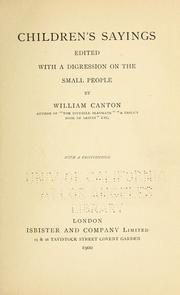 Cover of Children's sayings by William Canton