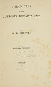Front cover of Chronicles of the customs department by W. D. Chester