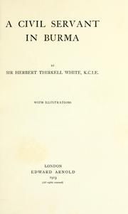 Cover of Burma by White, Herbert Thirkell Sir