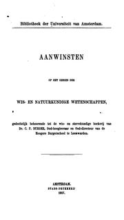 Cover of Aanwinsten op het gebied der wis- en natuurkundige wetenschappen by Universiteit van Amsterdam. Bibliotheek.