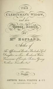 Cover of The clergyman's widow and her young family by Barbara Wreaks Hoole Hofland