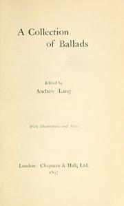 Front cover of A Collection of Ballads by Andrew Lang